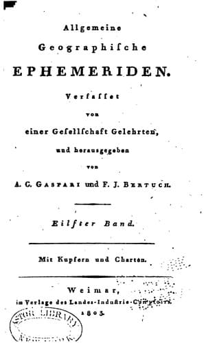 Tapa de Allgemeine geographische Ephemeriden
