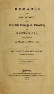 Tapa de Remarks on the account of the late Voyage of discovery to Baffin's Bay