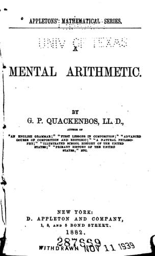 Tapa de A Mental Arithmetic