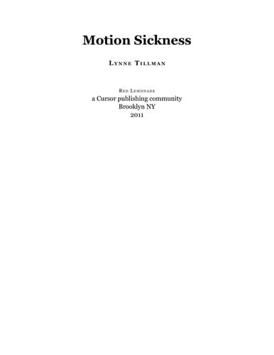 Tapa de Motion sickness