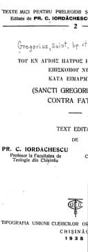 Tapa de Sancti Gregorii Nysseni Contra fatum