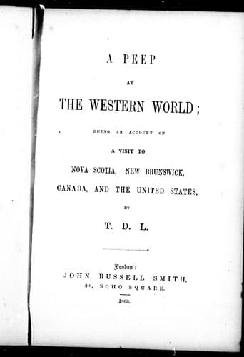 Tapa de A peep at the western world