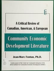 Tapa de A critical review of Canadian, American, & European community economic development literature