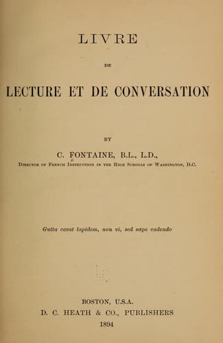 Tapa de Livre de lecture et de conversation