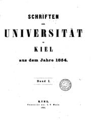 Tapa de SCHRIFTEN DER UNIVERSITAT ZU KIEL AUS DEM JAHRE 1854