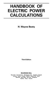 Tapa de Handbook of electric power calculations