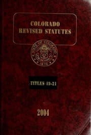 Tapa de Colorado revised statutes