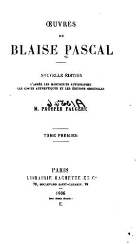 Tapa de Œuvres de Blaise Pascal
