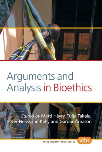 Tapa de Arguments and analysis in bioethics