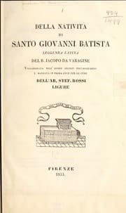 Tapa de Della natività di santo Giovanni Batista