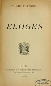 Tapa de Éloges
