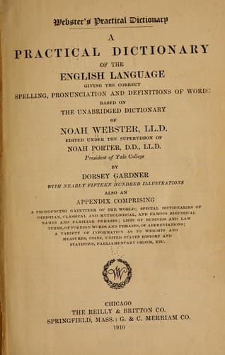 Tapa de Webster's practical dictionary