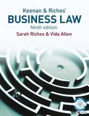 Tapa de Keenan and Riches' business law