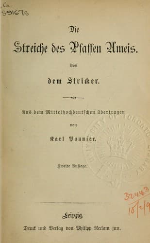 Tapa de Die Streiche des Pfaffen Ameis