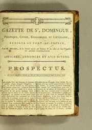 Tapa de Gazette de Saint-Domingue