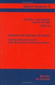 Tapa de Analysis and synthesis of speech