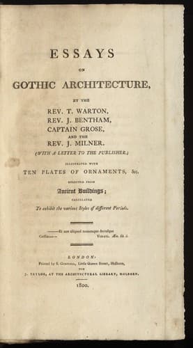 Tapa de Essays on Gothic architecture