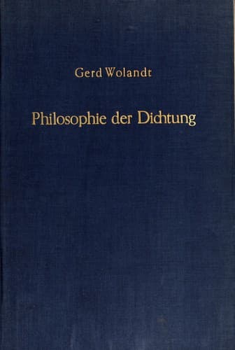 Tapa de Philosophie der Dichtung