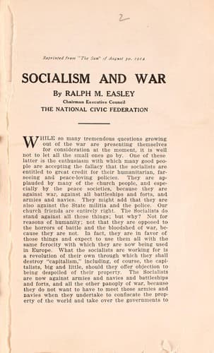 Tapa de Socialism and war