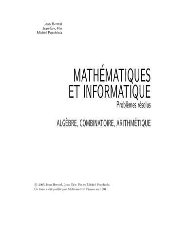Tapa de Mathe matiques et informatique