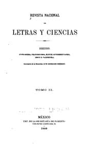 Tapa de Revista nacional de letras y ciencias