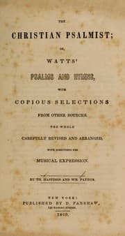 Tapa de The Christian Psalmist, or, Watts' Psalms and hymns