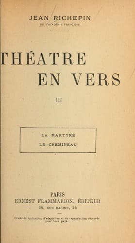Tapa de Théatre en vers