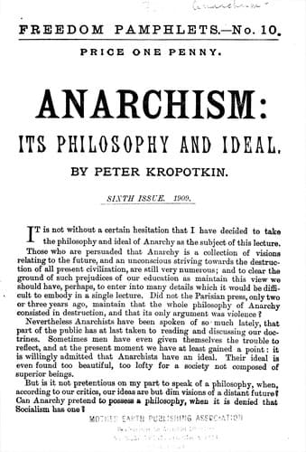 Tapa de Anarchism: Its Philosophy and Ideal