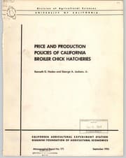 Tapa de Price and production policies of California broiler chick hatcheries