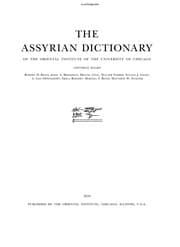 Tapa de The Assyrian dictionary of the Oriental Institute of the University of Chicago U/W