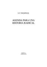 Tapa de Agenda Para Una Historia Radical