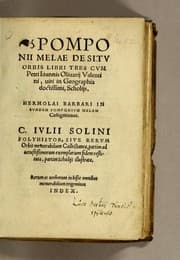 Tapa de Pomponii Melae de situ orbis libri tres