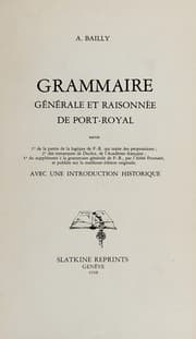 Tapa de Grammaire générale et raisonnée de Port-Royal
