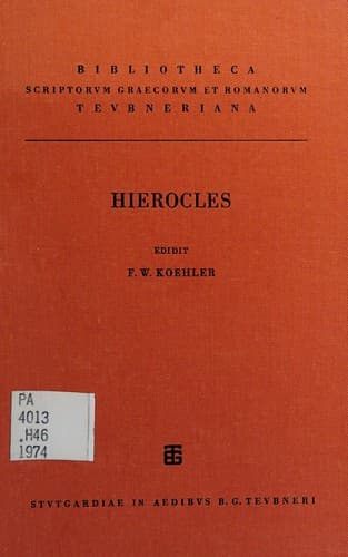 Tapa de Hieroclis in aureum Pythagoreorum carmen commentarius
