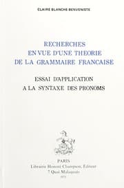 Tapa de Recherches en vue d'une théorie de la grammaire française