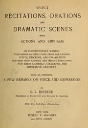 Tapa de Select recitations, orations and dramatic scenes with actions and emphasis