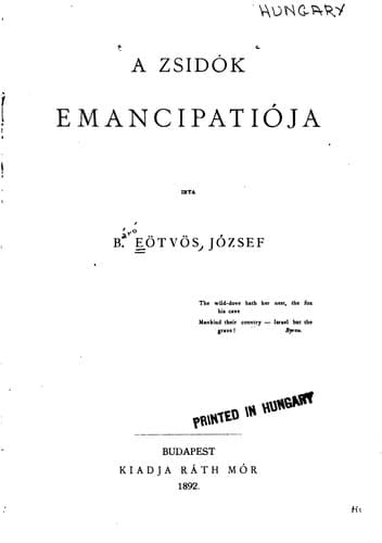 Tapa de A zsidók emancipációja