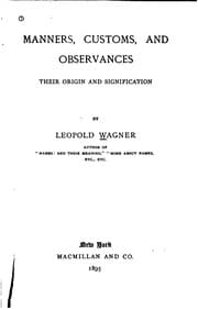 Tapa de Manners, Customs, and Observances: Their Origin and Signification