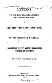 Tapa de Letters to the Hon. Francis Lemieux: Chief Commissioner Public Works, on ..