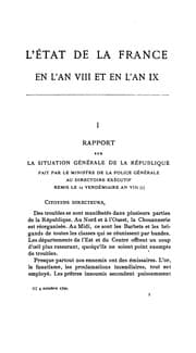 Tapa de L'état de la France en l'an VIII et en l'an IX, avec une liste des préfets et des sous- préfets ..