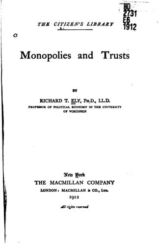 Tapa de Monopolies and trusts