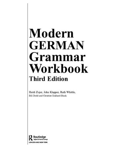 Tapa de Modern German grammar workbook