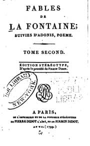 Tapa de Fables de la Fontaine: suivies d'Adonis, poème ..