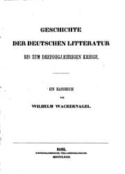 Tapa de Geschichte der deutschen Litteratur bis zum dreissigjaehrigen Kriege: Ein ..