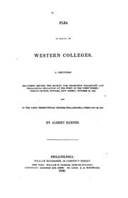 Tapa de Plea in Behalf of Western Colleges: A Discourse Delivered Before the Society for Promoting ..