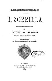 Tapa de José Zorrilla: Estudio crítico-biográfico