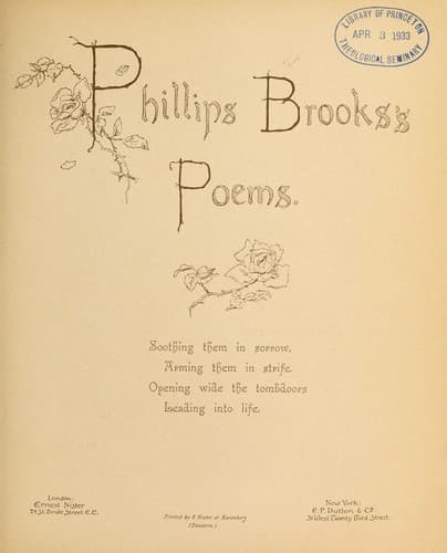 Tapa de Phillips Brooks's poems