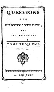 Tapa de Questions sur l'Encyclopedie