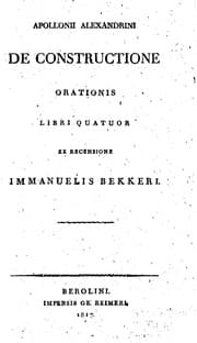 Tapa de Apollonii Alexandrini De constructione orationis libri quatuor
