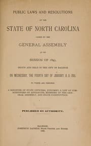 Tapa de Public laws and resolutions of the State of North Carolina